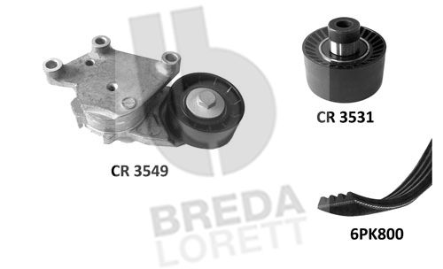 BREDA LORETT V formos rumbuotas diržas, komplektas KCA0030